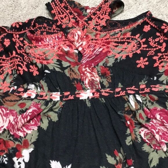 Free People linen blend floral top New - Picture 11 of 14